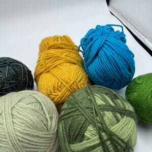 Yarn Destash Assorted Yarn Lot, Various Colors, Cakes, Skeins, Fiber 1.15 Lbs